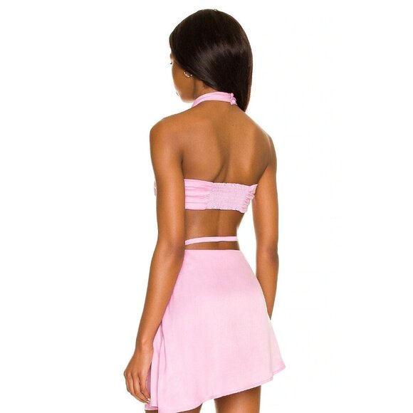 For Love & Lemons x REVOLVE Deidre Halter Scarf Top Pink - Picture 3 of 4